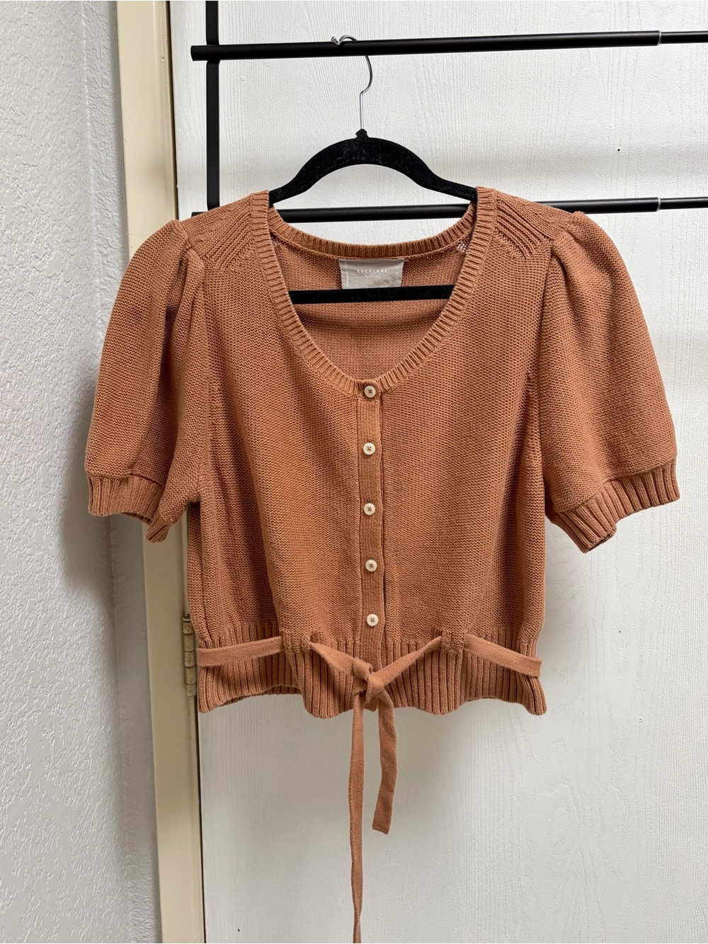 Everlane Puffy Sleeve Sweater in Tawny Brown Size Medium - Picture 4 of 7